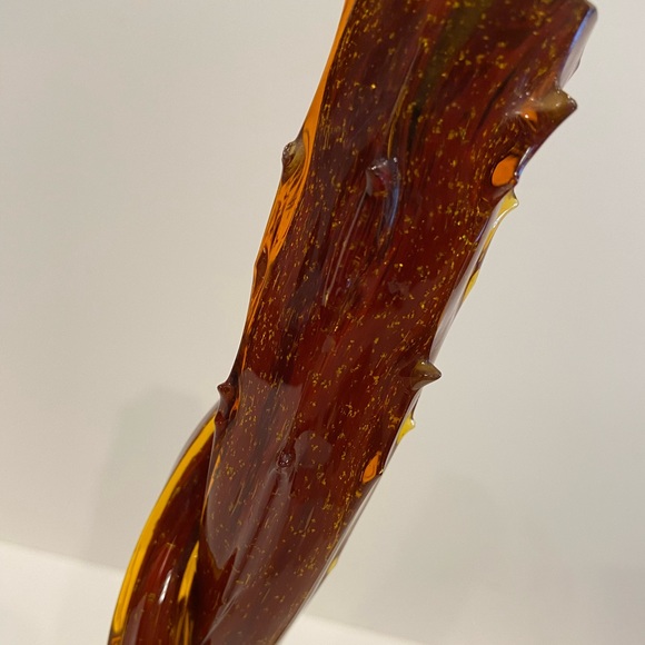 Vtg Antique Thorn Tree Twig, Twisted Bud Vase Blown Glass 7.5” Tall - Picture 10 of 13